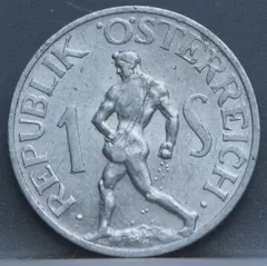 1 Schilling 1952 Oostenrijk Aluminium achterzijde