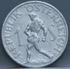 1 Schilling 1957 Oostenrijk — Aluminium achterzijde