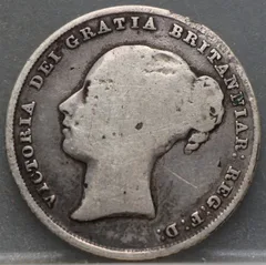 1 Shilling 1839 Verenigd Koninkrijk — Zilver voorzijde, Zilver .500