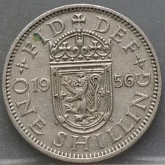 1 Shilling 1956 Verenigd Koninkrijk — Cupronikkel achterzijde