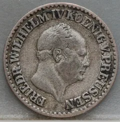 1 Silbergroschen 1854 Pruisen Zilver achterzijde
