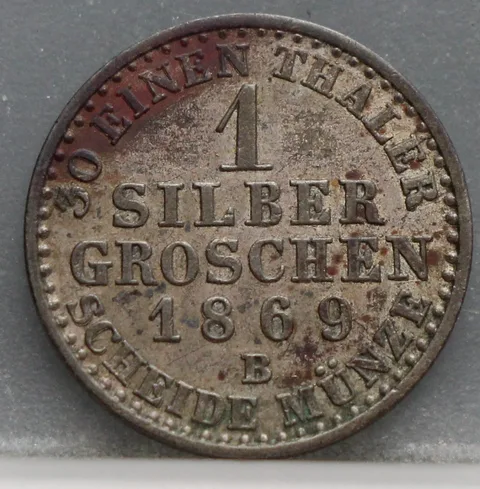 1 Silbergroschen 1869 Pruisen Zilver