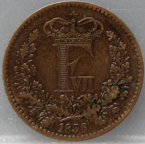 1 Skilling Rigsmønt 1856 Denemarken — Koper