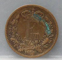 1 Skilling Rigsmønt 1856 Denemarken — Koper voorzijde