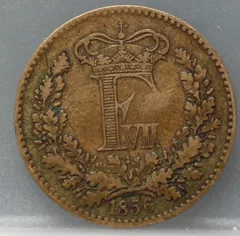 1 Skilling Rigsmønt 1856 Denemarken — Koper voorzijde