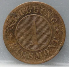 1 Skilling Rigsmønt 1856 Denemarken — Koper achterzijde