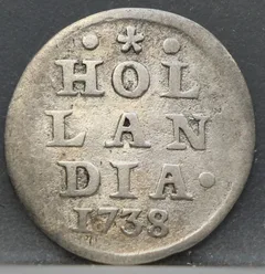 1 Stuiver 1738 — Pijl- of Bezemstuiver Holland voorzijde
