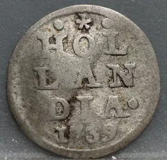 1 Stuiver 1739 Holland — Pijl- of Bezemstuiver voorzijde