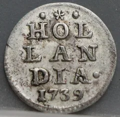 1 Stuiver 1739 — Pijl- of Bezemstuiver Holland voorzijde