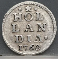 1 Stuiver 1760 — Pijl- of Bezemstuiver Holland voorzijde