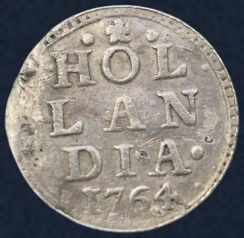 1 Stuiver 1764 Holland - pijl- of bezemstuiver 1764