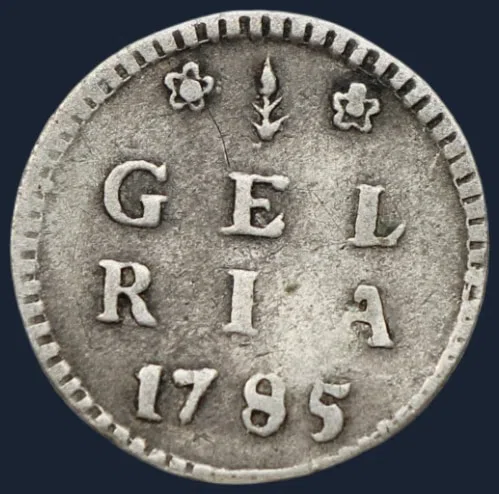 1 Stuiver 1785 - pijl of bezemstuiver 1785 Gelderland