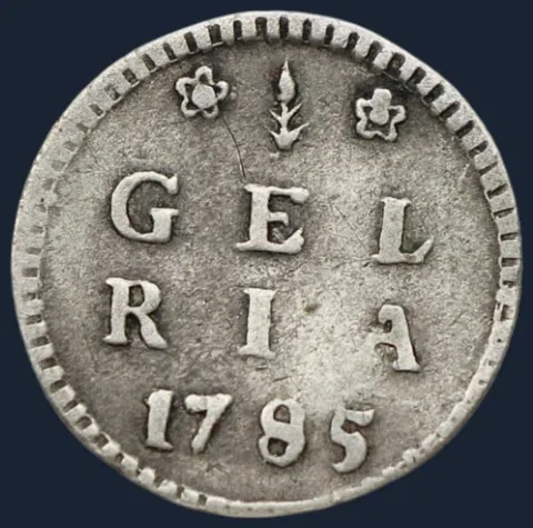 1 Stuiver 1785 - pijl of bezemstuiver 1785 Gelderland