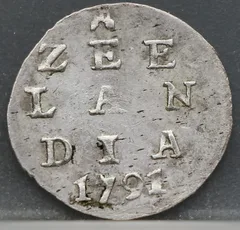 1 Stuiver 1791 — Pijl- of Bezemstuiver Zeeland voorzijde