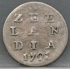 1 Stuiver 1791 — Pijl- of Bezemstuiver Zeeland voorzijde