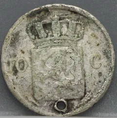 10 Cent 1827 U — Dubbeltje achterzijde, Zilver