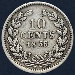 10 Cent 1855 Willem III Type 2