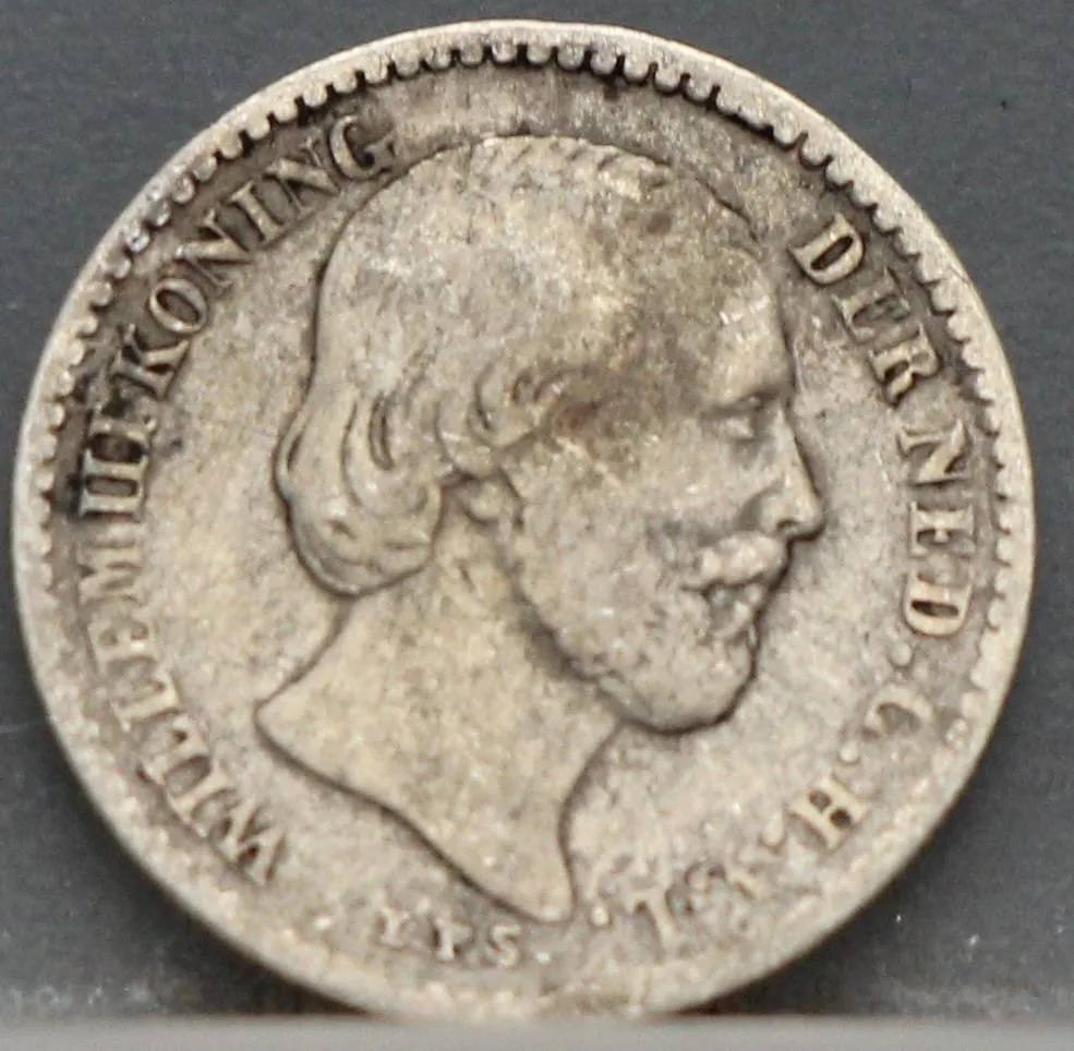 10 Cent 1859 — Dubbeltje Willem III Zilver voorzijde, Zilver 640/1000