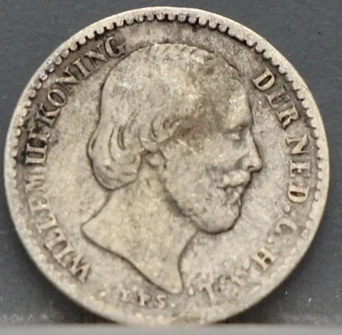 10 Cent 1859 — Dubbeltje Willem III Zilver