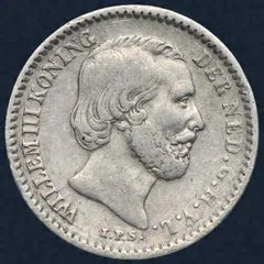 10 Cent 1859 Willem III Zilver Utrecht