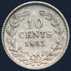 10 Cent 1863 Willem III Zilver