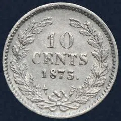 10 Cent 1873 Willem III Zilver