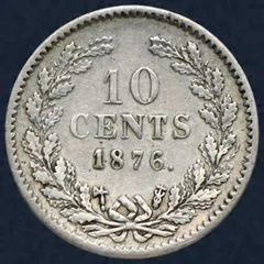 10 Cent 1876 Willem III Zilver