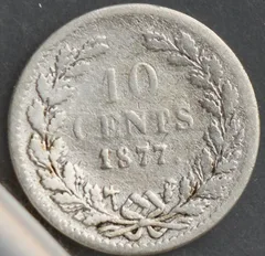 10 Cent 1877 Willem III — Zilver achterzijde, Zilver 640/1000