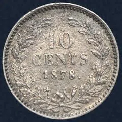 10 Cent 1878 Willem III Zilver