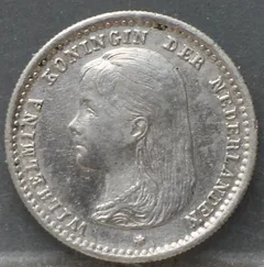 10 Cent 1892 – Zilveren Dubbeltje voorzijde, Zilver 640/1000