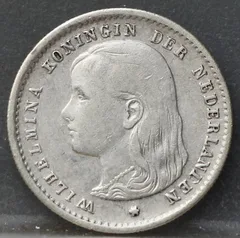 10 Cent 1896 — Zilveren Dubbeltje voorzijde, zilver 640/1000