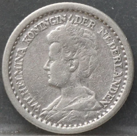 10 Cent 1910 — Zilveren Dubbeltje Wilhelmina