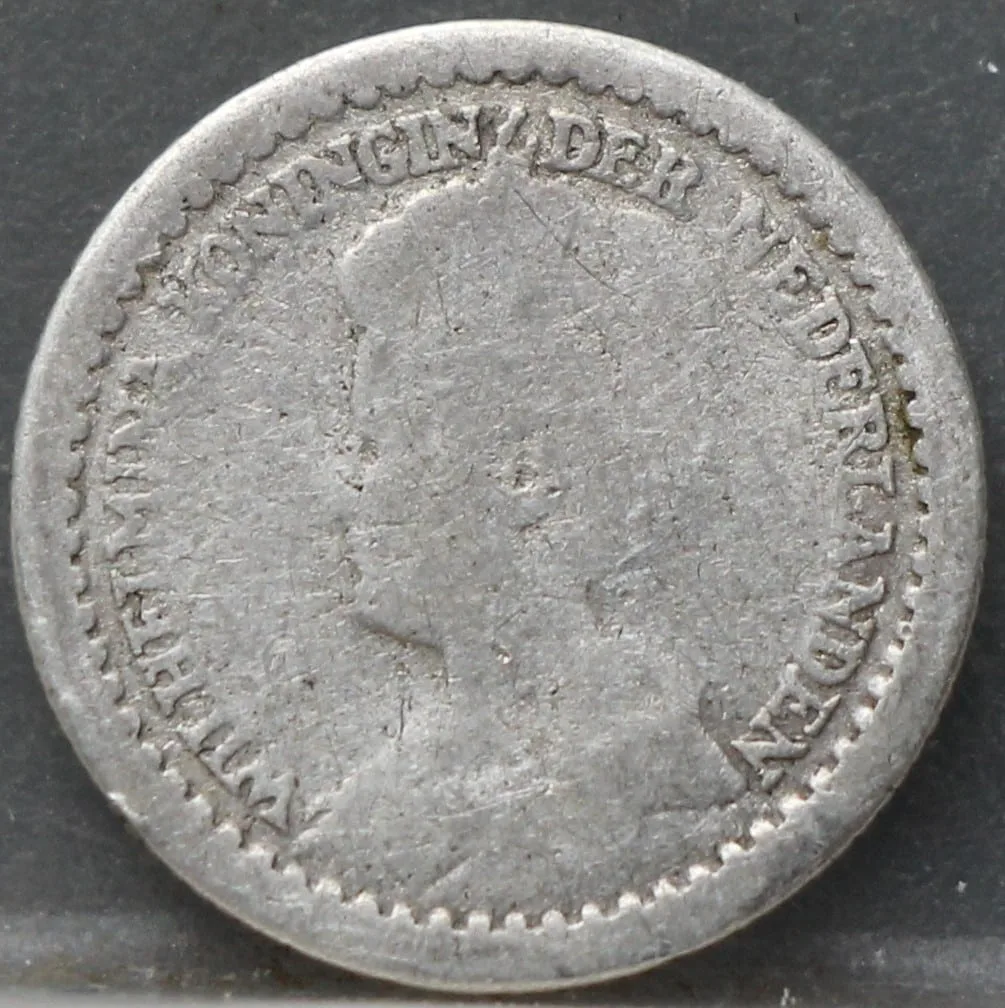 10 Cent 1912 — Dubbeltje, Type A (Hoge Kroon) voorzijde, Zilver 640/1000