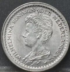 10 Cent 1913 — Zilveren Dubbeltje Wilhelmina voorzijde, Zilver 640/1000