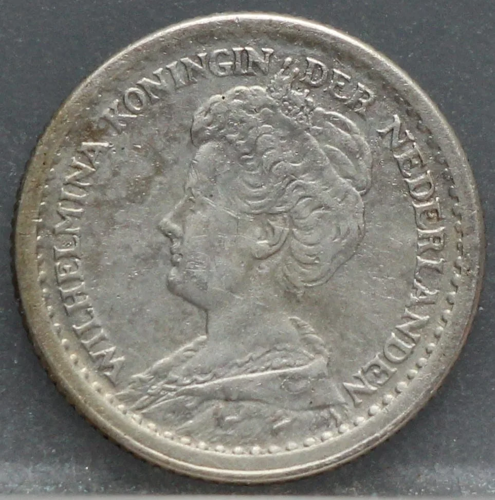 10 Cent 1915 — Dubbeltje Wilhelmina voorzijde