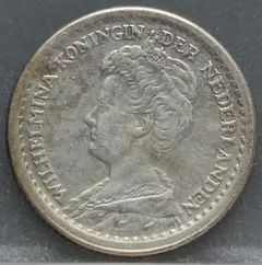 10 Cent 1915 — Dubbeltje Wilhelmina voorzijde