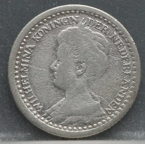 10 Cent 1919 — Zilveren Dubbeltje Wilhelmina