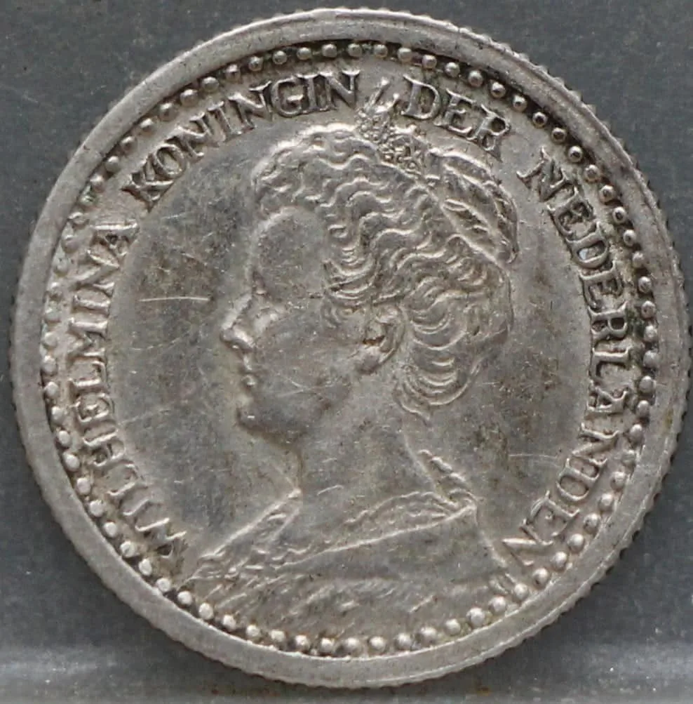 10 Cent 1921 — Zilveren Dubbeltje voorzijde