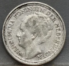 10 Cent 1935 — Dubbeltje Wilhelmina Zilver voorzijde, Zilver 640/1000