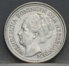 10 Cent 1936 — Zilveren Dubbeltje Wilhelmina voorzijde, zilver 640/1000