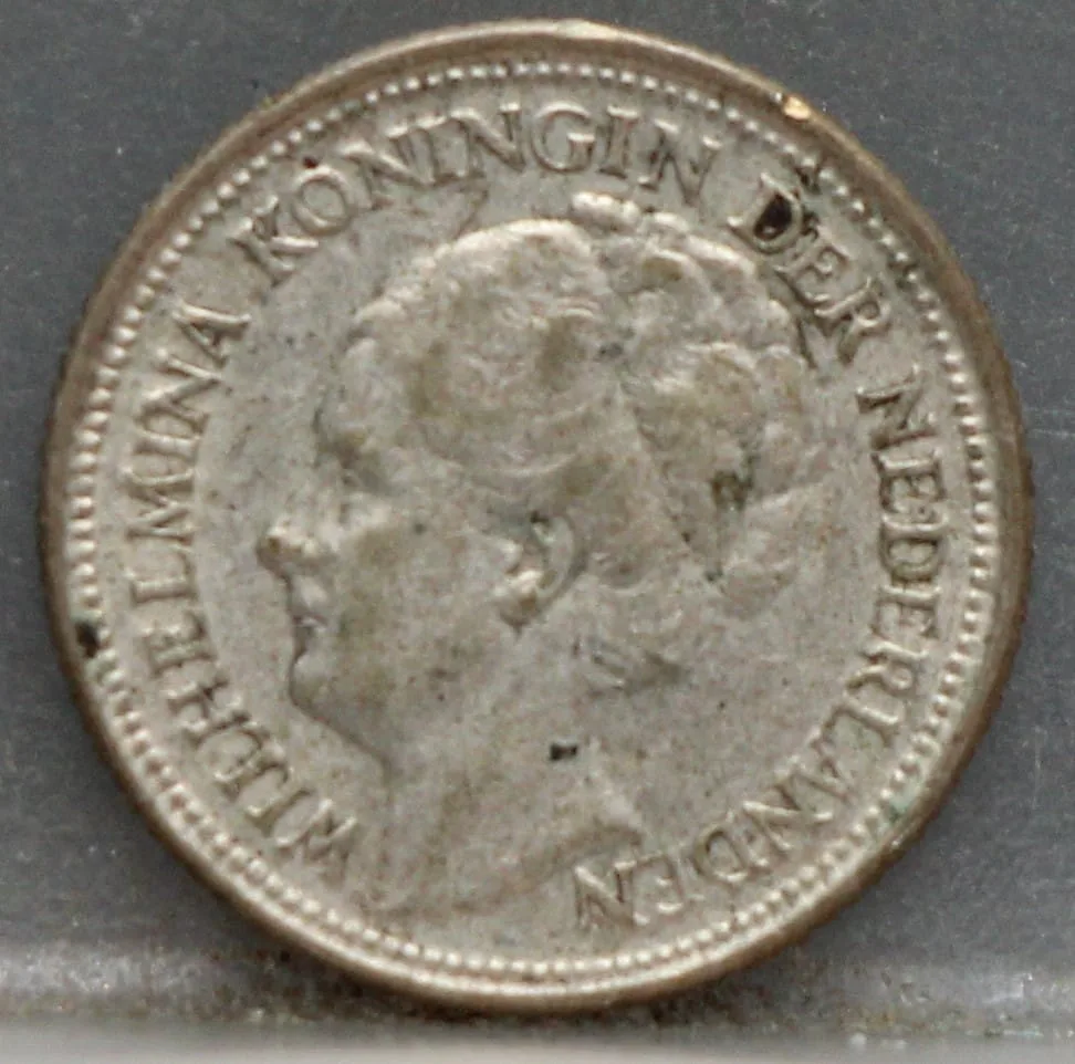 10 Cent 1936 — Zilveren Dubbeltje Wilhelmina voorzijde, zilver 640/1000