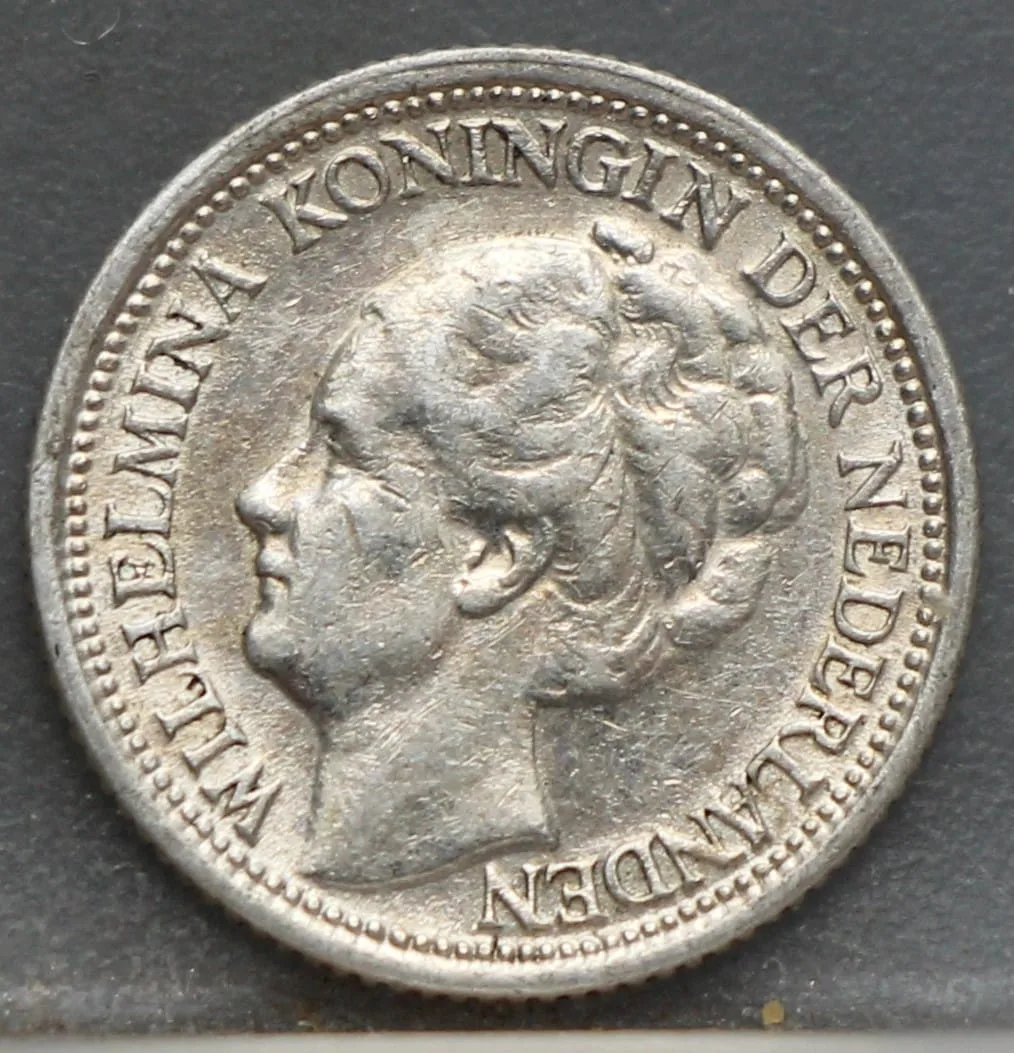 10 Cent 1937 — Zilveren Dubbeltje Wilhelmina voorzijde, zilver 640/1000