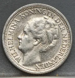 10 Cent 1937 — Zilveren Dubbeltje Wilhelmina voorzijde, zilver 640/1000