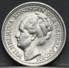 10 Cent 1939 — Zilveren Dubbeltje Wilhelmina voorzijde, Zilver 640/1000