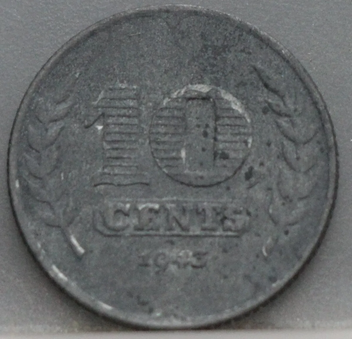 10 Cent 1943 — Zink voorzijde, Nederland