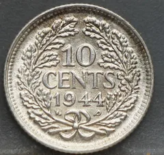 10 Cent 1944 EP — Wilhelmina achterzijde