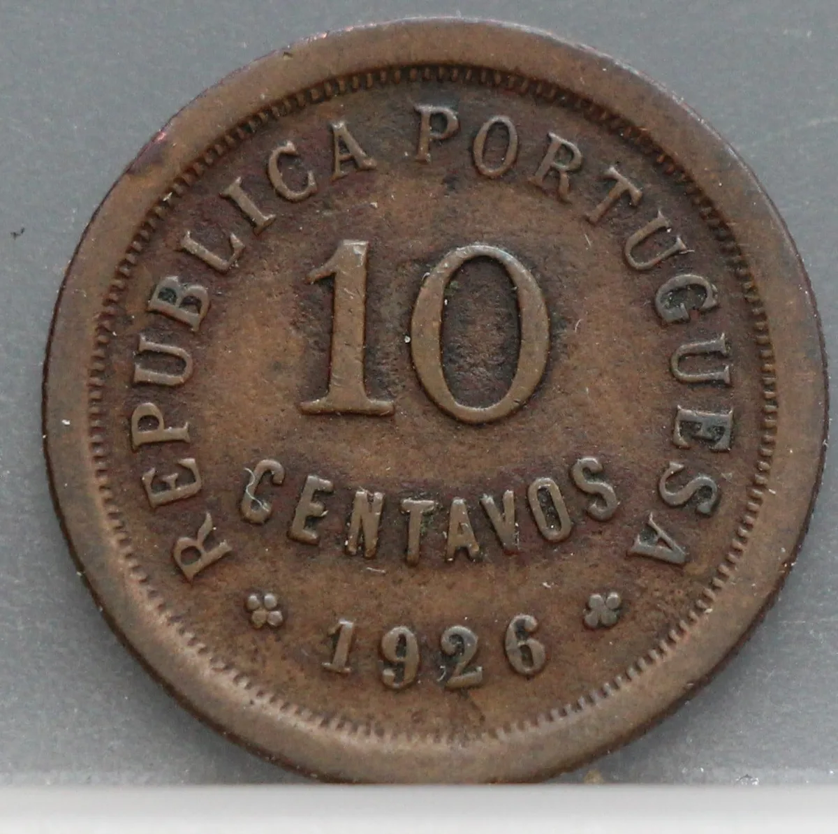 10 Centavos 1926 Portugal Brons voorzijde