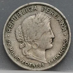 10 Centavos 1935 Peru voorzijde