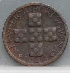 10 Centavos 1943 Portugal — Brons voorzijde