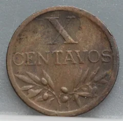 10 Centavos 1943 Portugal — Brons achterzijde